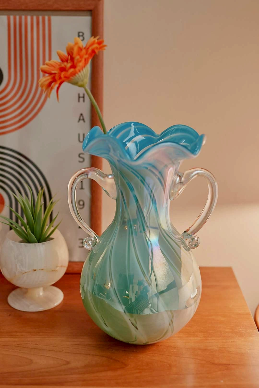 Ocean Swirl Glass Vase