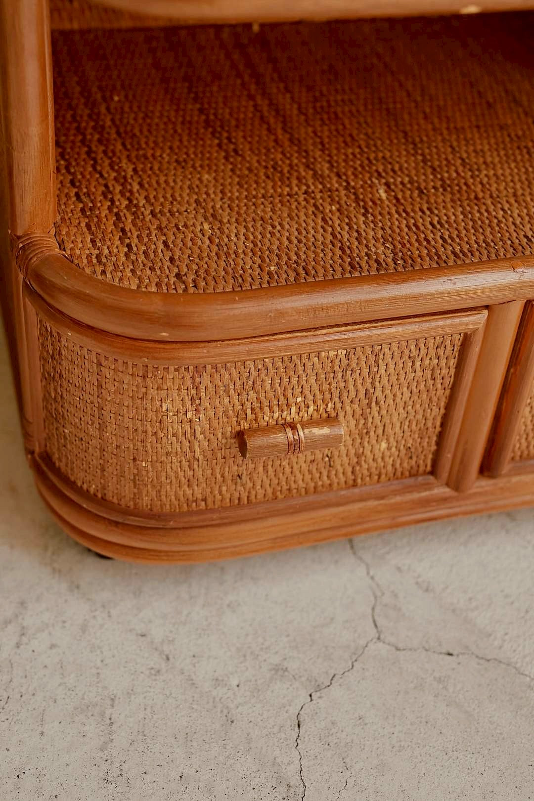Rattan low cabinet