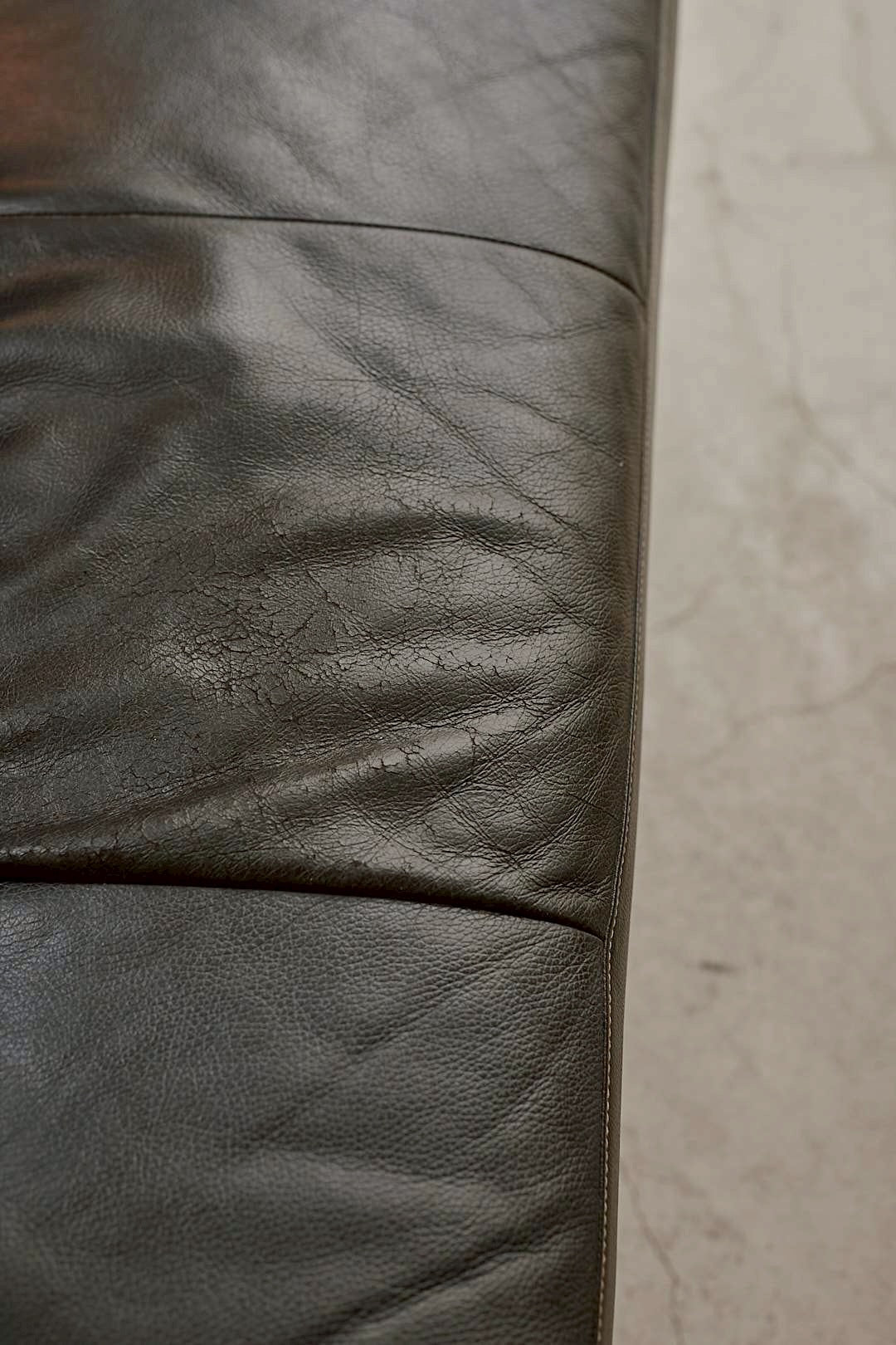 Black Leather Oak Sofa