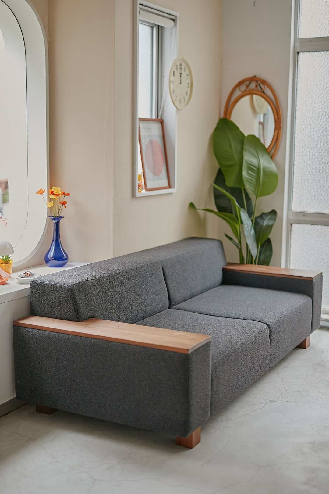 FLANNEL SOFA BRICK Wide Arm Sofa