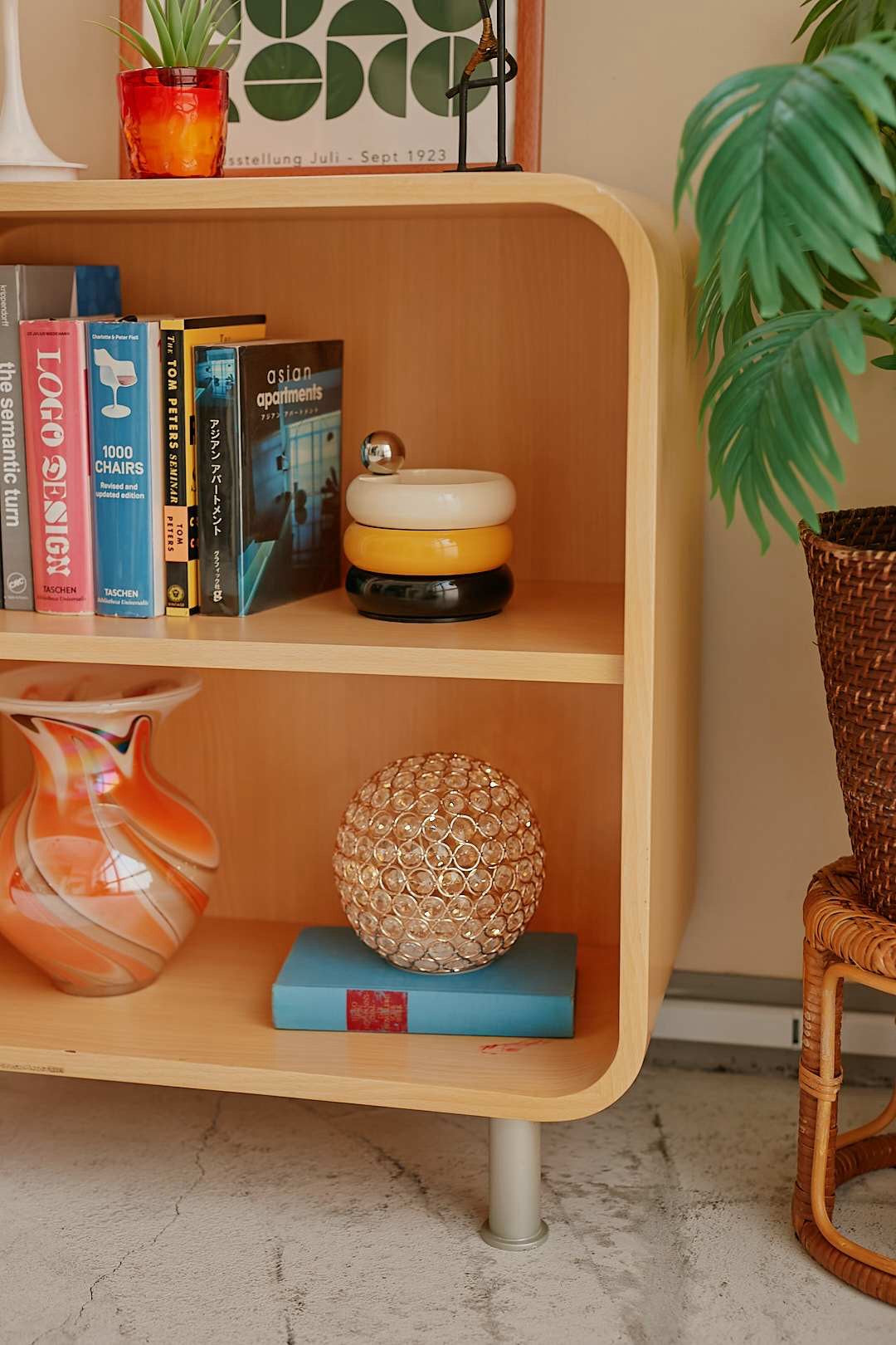 Natural Wood Arch Open Shelf