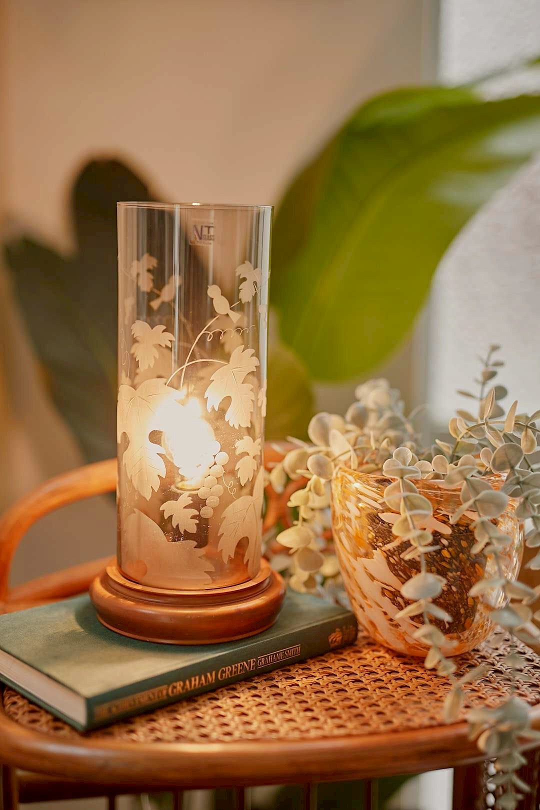 botanical glass lamp