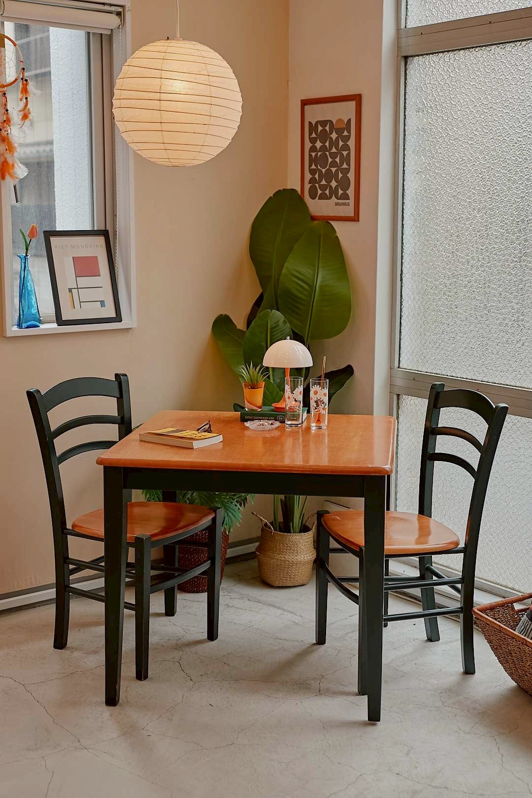 Bottle green vintage dining set