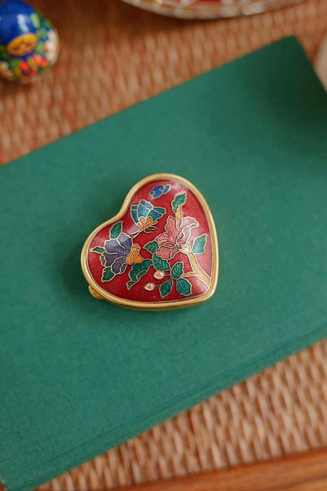 七宝焼 Heart Jewelry Pill Case(red)