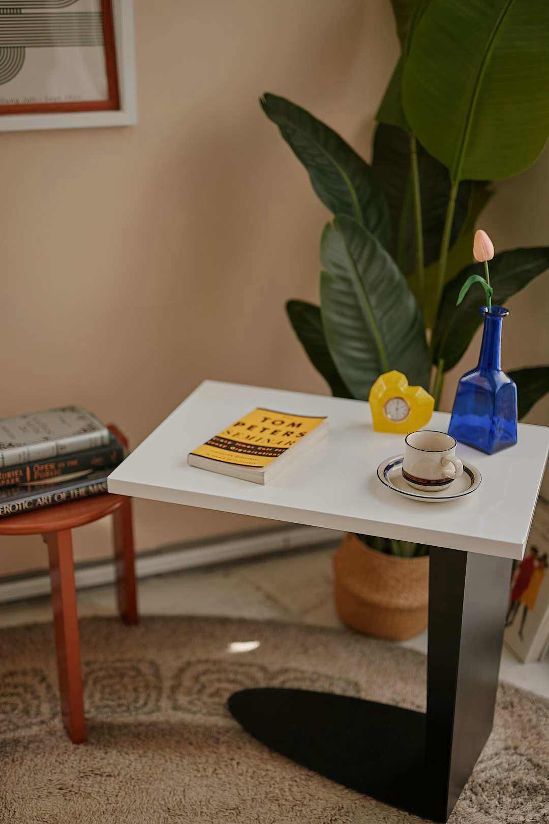 Postmodern White Side Table