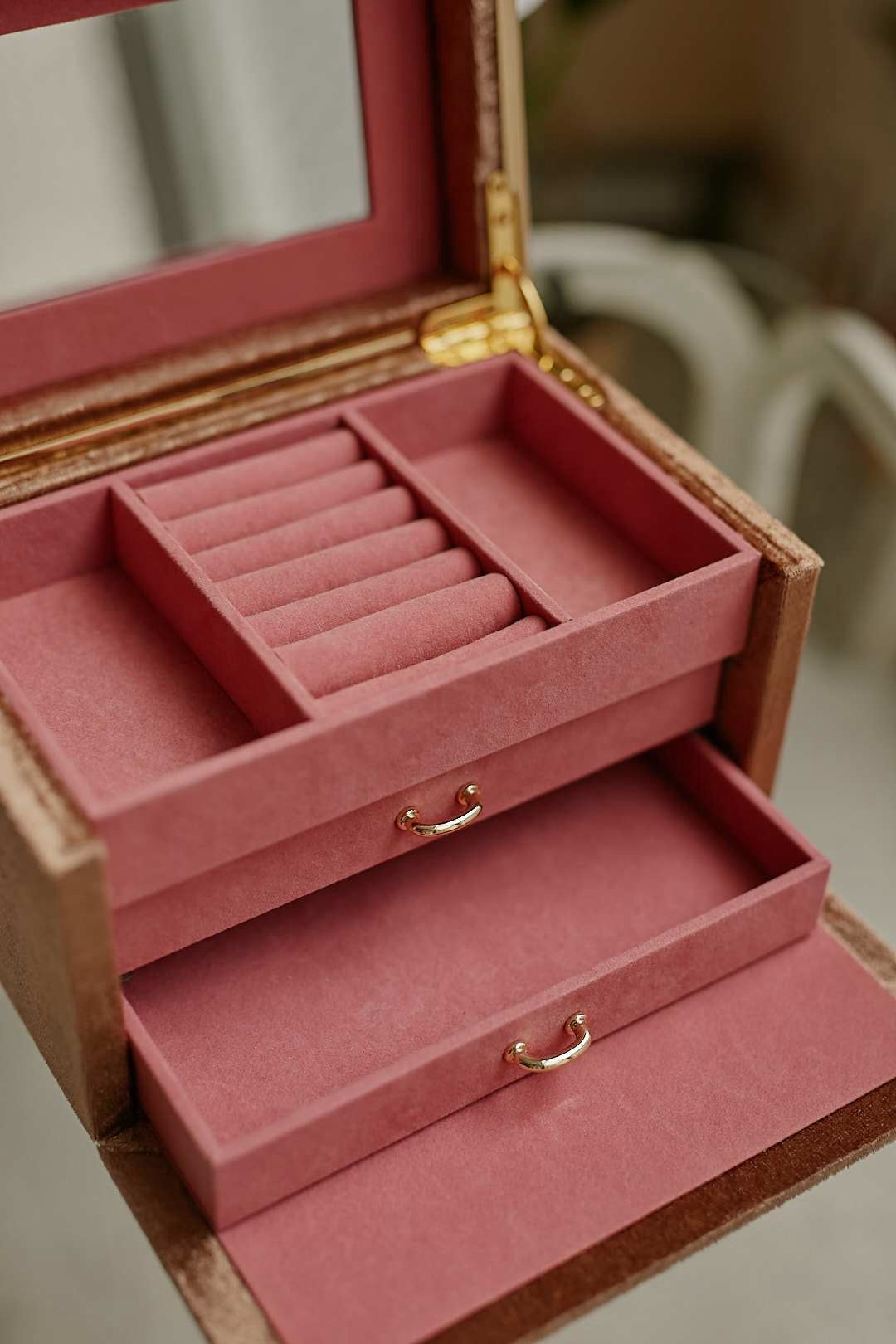 Pink Velvet Jewelry Box