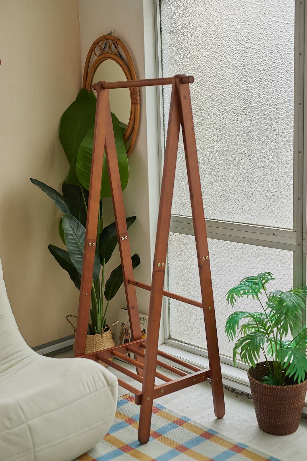 Folding Wooden Clothes Rack
