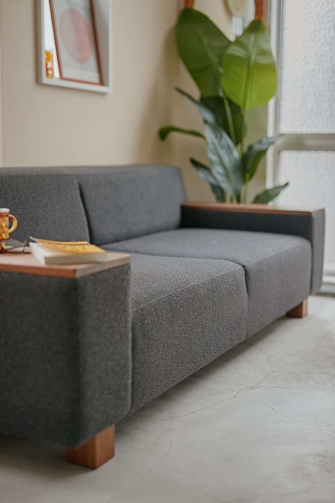FLANNEL SOFA BRICK Wide Arm Sofa