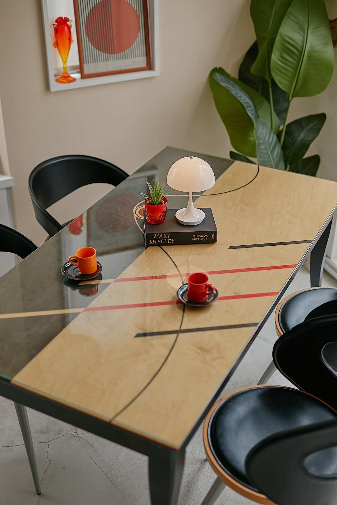 Modern Art Glass Dining Set