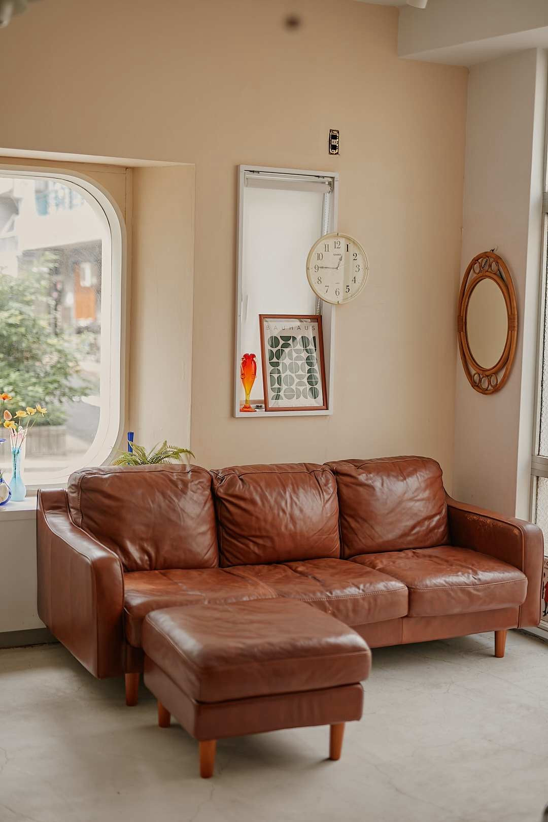 Cognac Vintage Leather Sofa