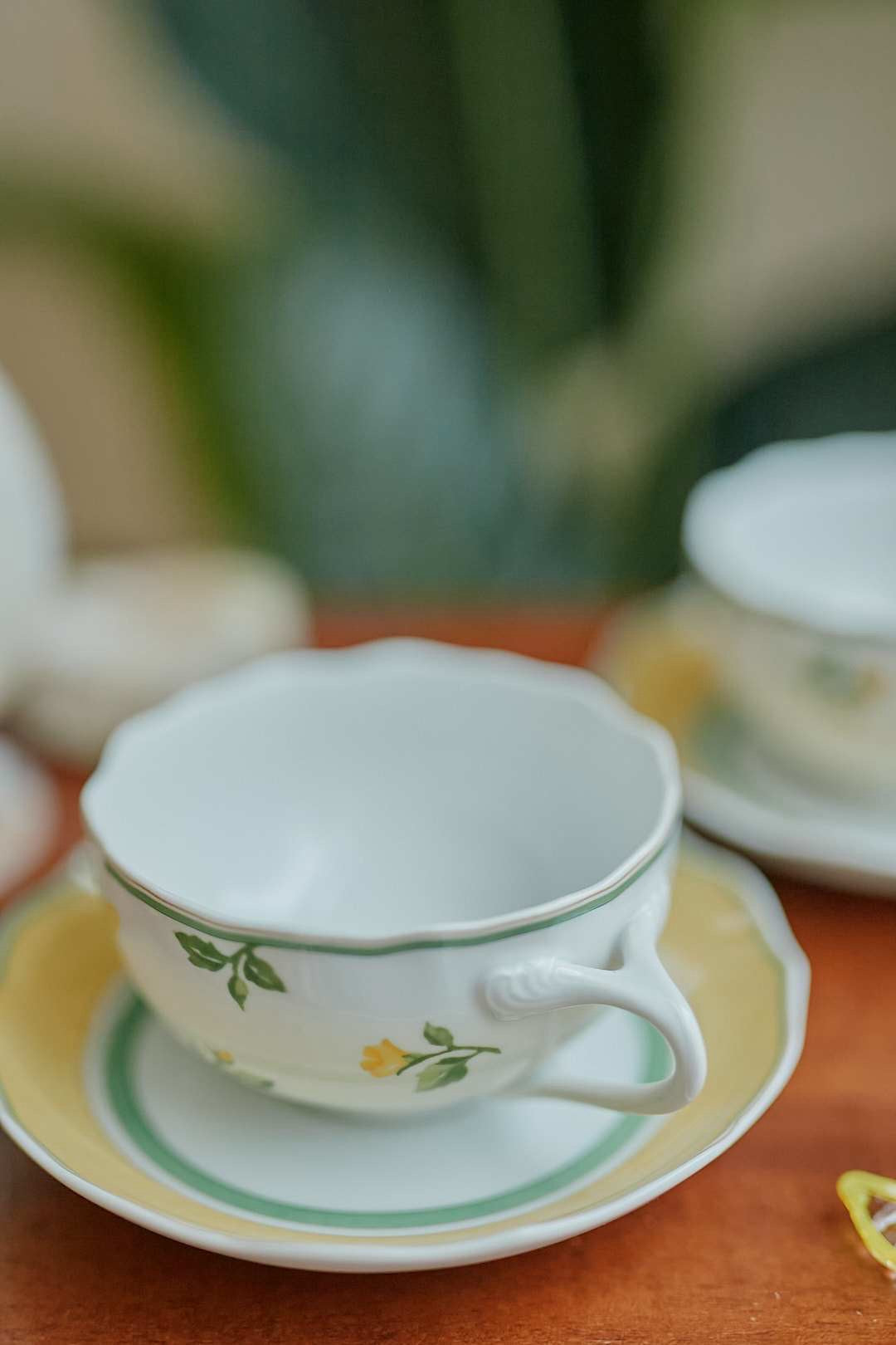 Hutschenreuther Yellow Flower Cup & Saucer