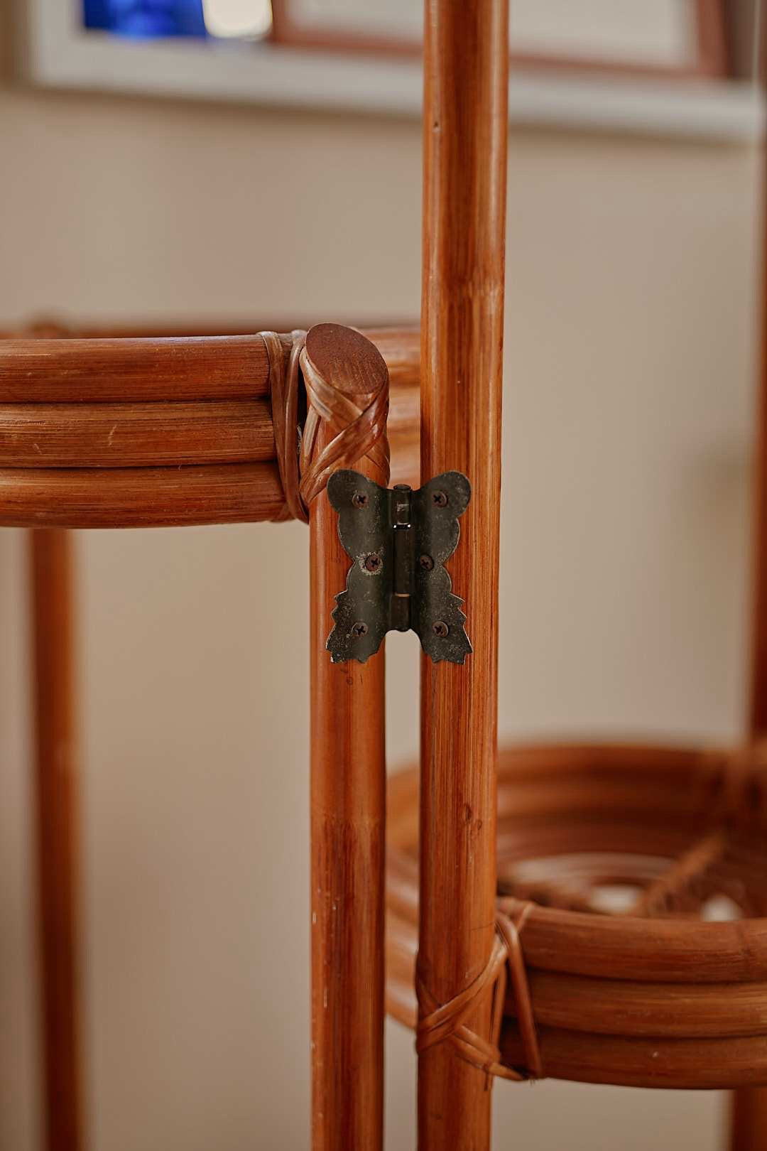 Folding Rattan Plant Stand
