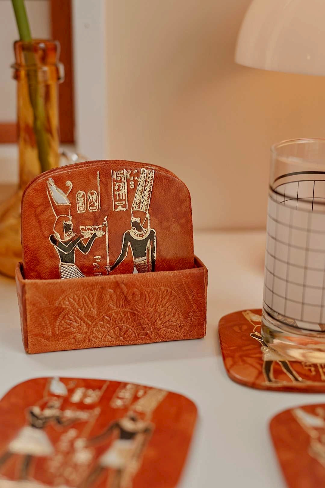 Egyptian leather coaster
