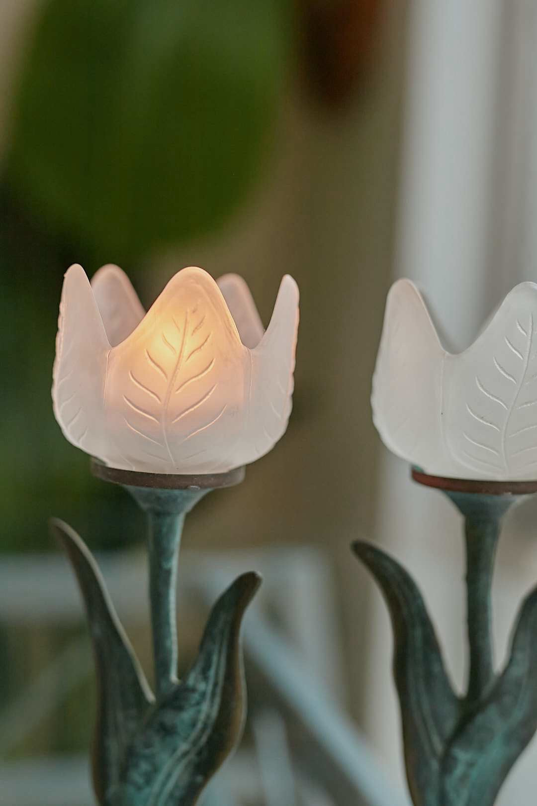 Frost tulip candle holde