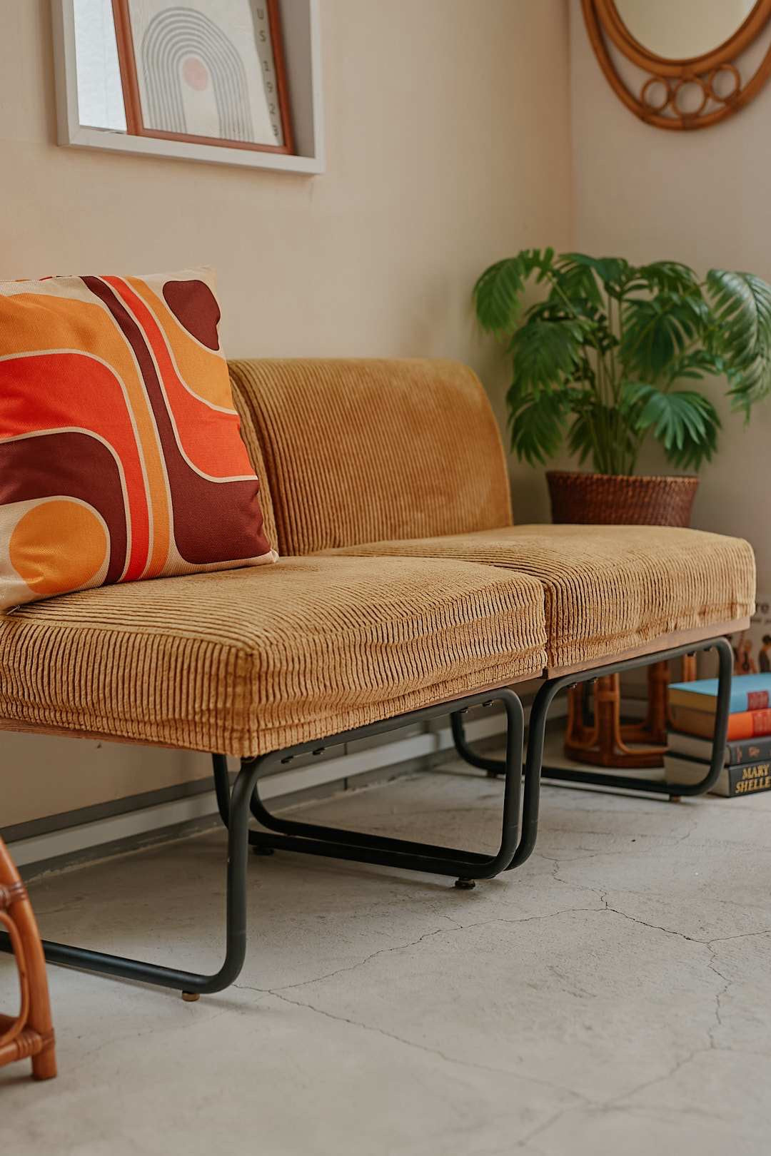 Mustard Corduroy Separate Sofa