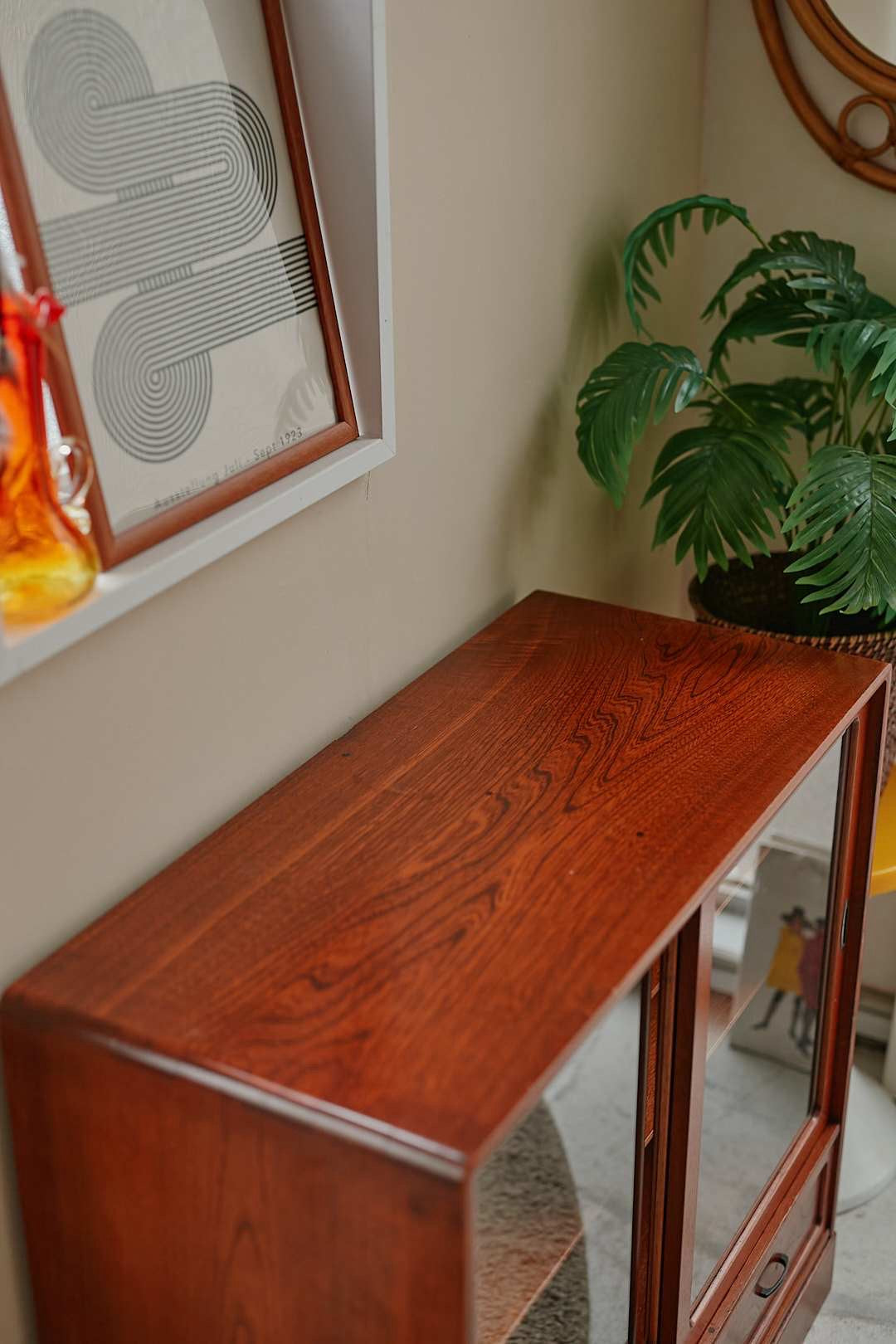 Wood Sliding Glass Cabinet