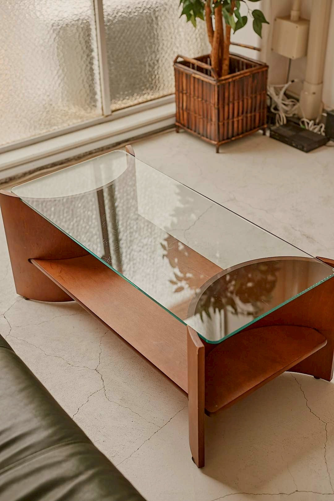 Double Arch Glass Coffee Table