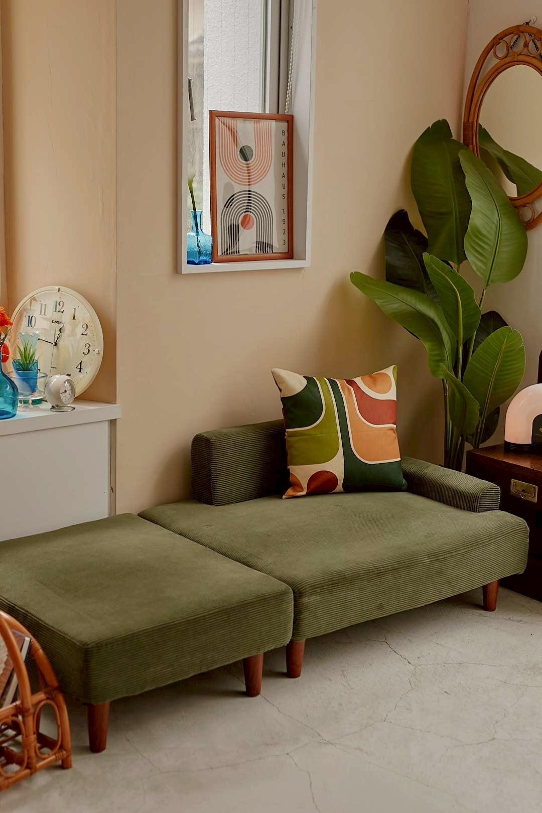 Olive Corduroy Sofa