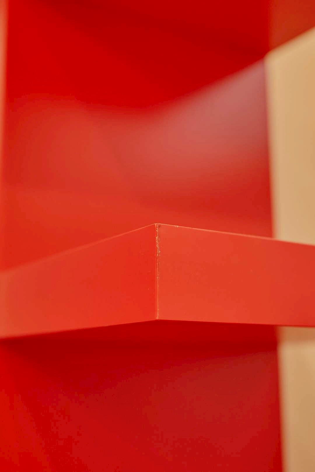 Red Step Display Shelf