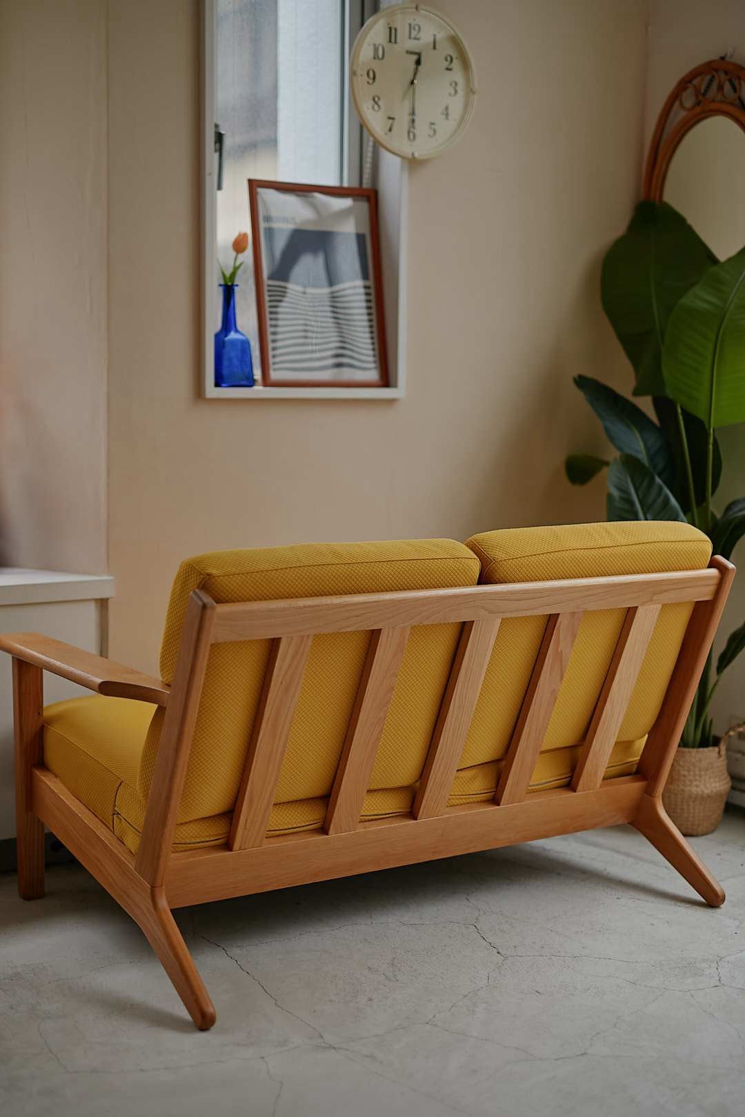 unico Yellow Wood Sofa
