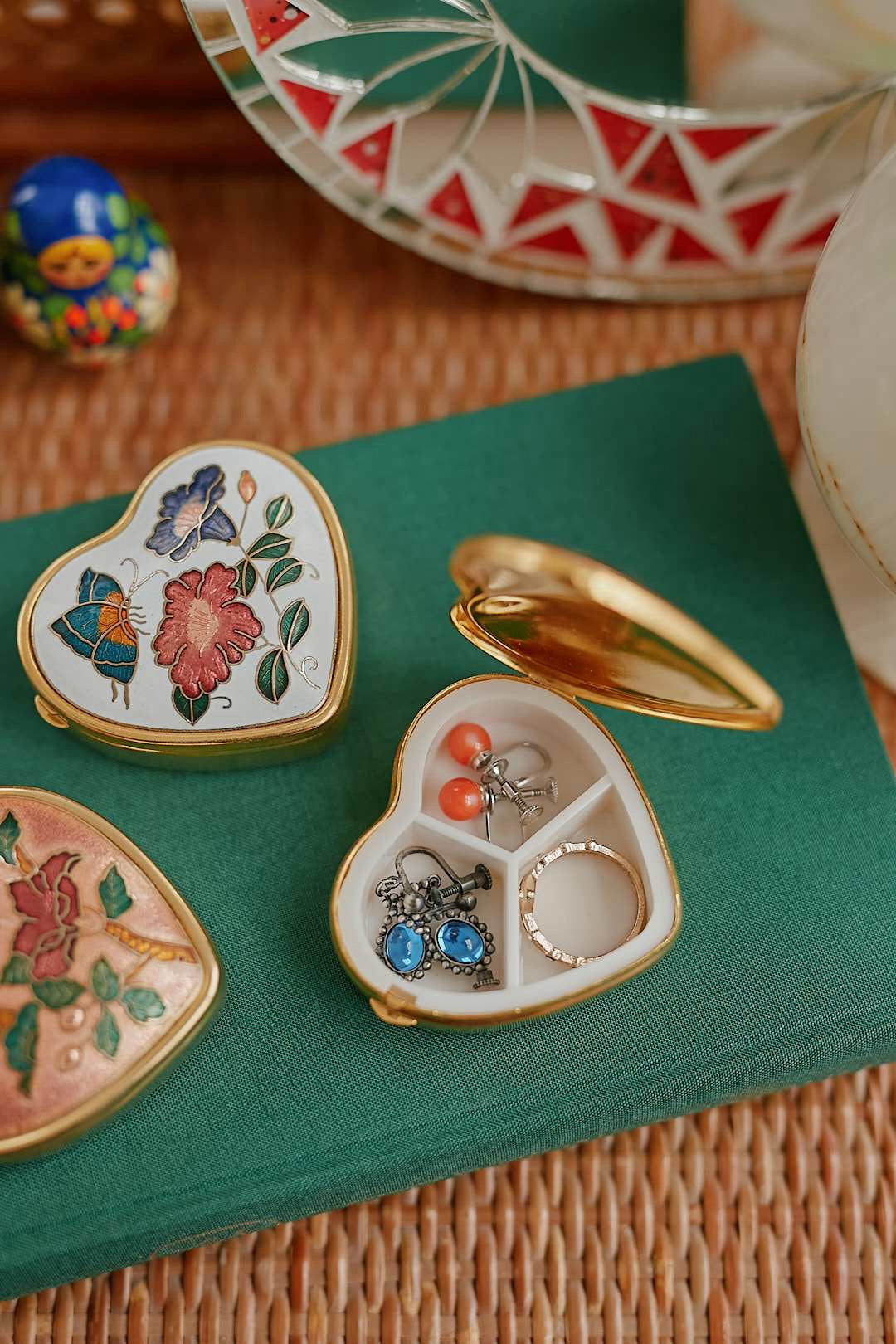 七宝焼 Heart Jewelry Pill Case(pink)