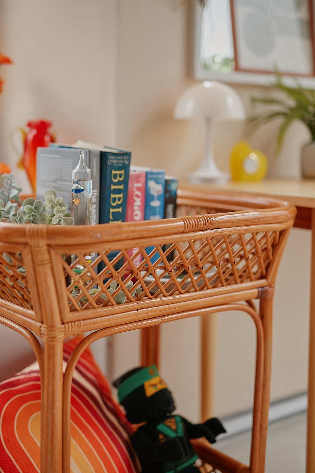 Rattan Double Basket Rack