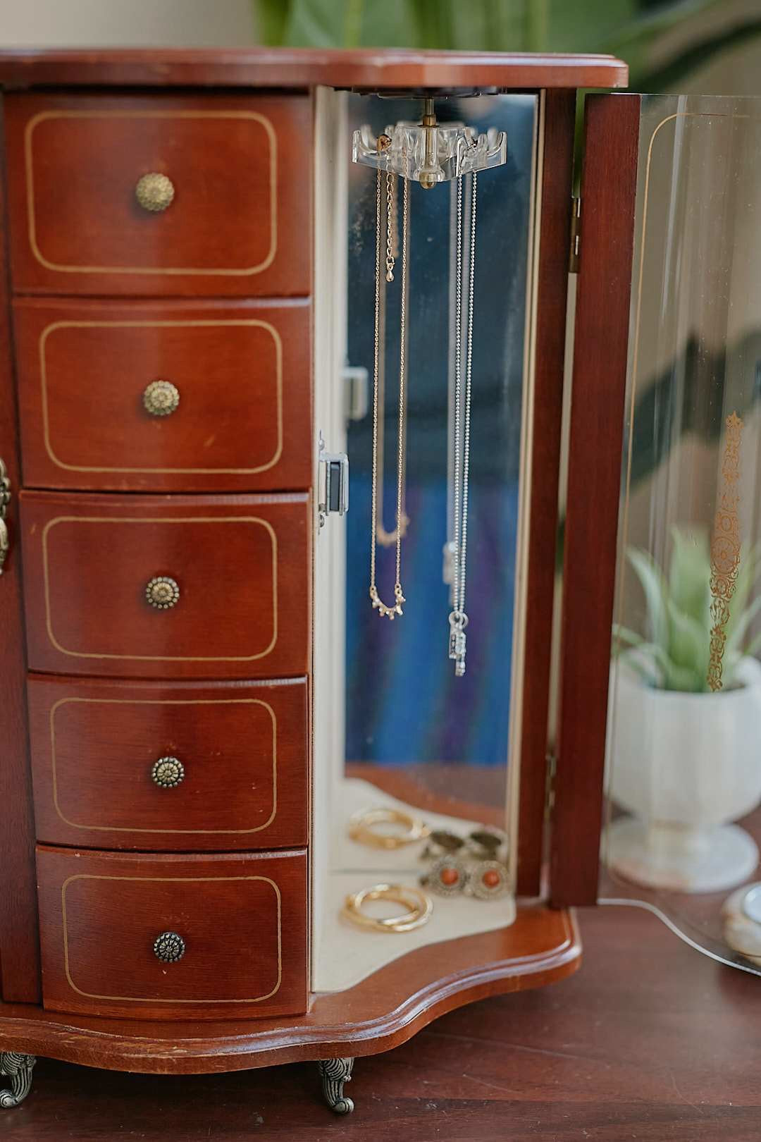 Double Glass Jewelry Cabinet