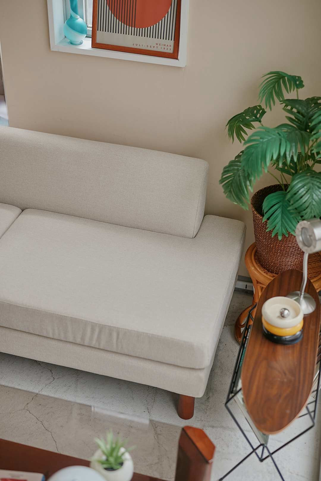 Ivory Square Low Sofa