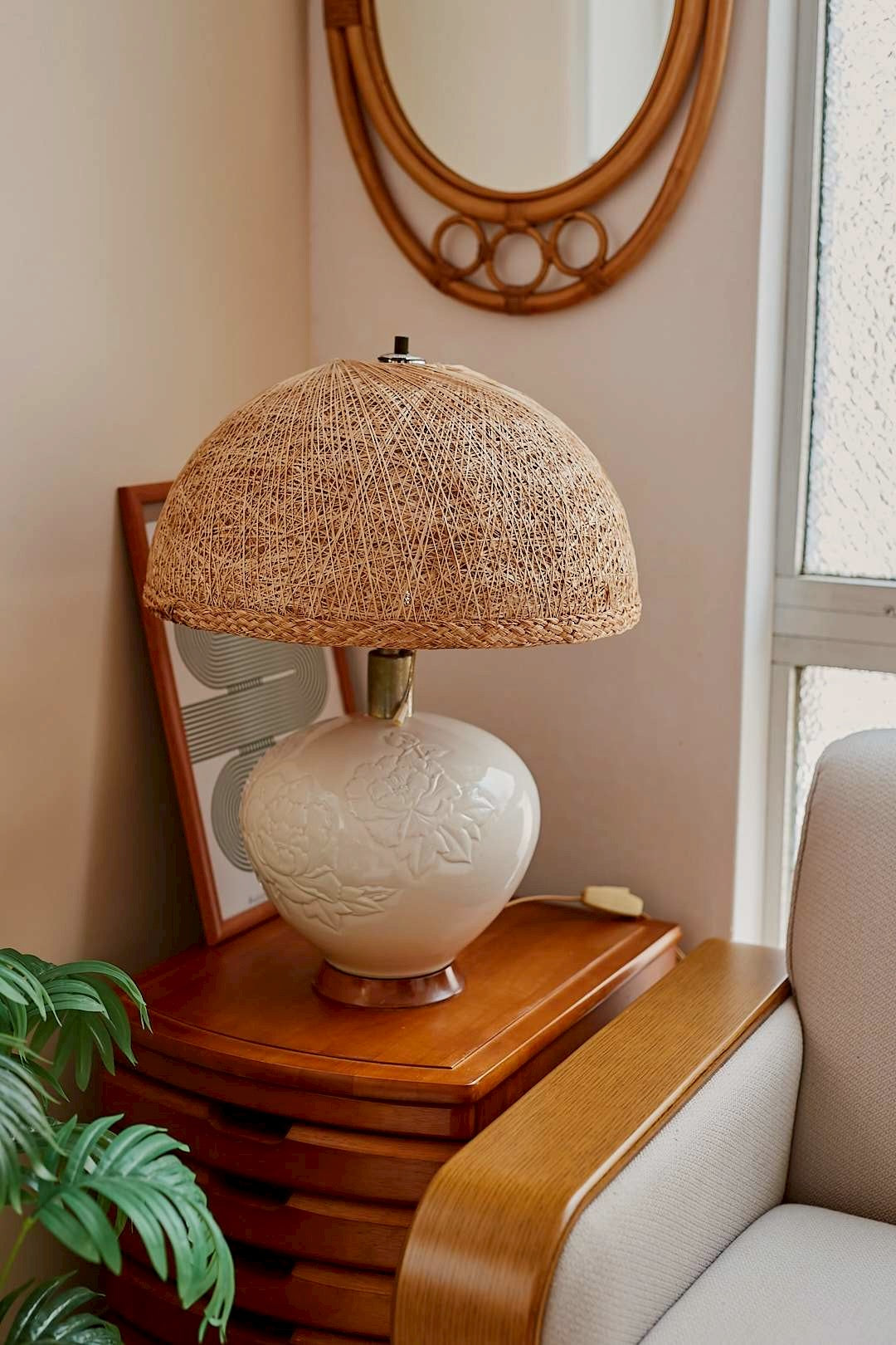 Rattan Ceramic Lamp