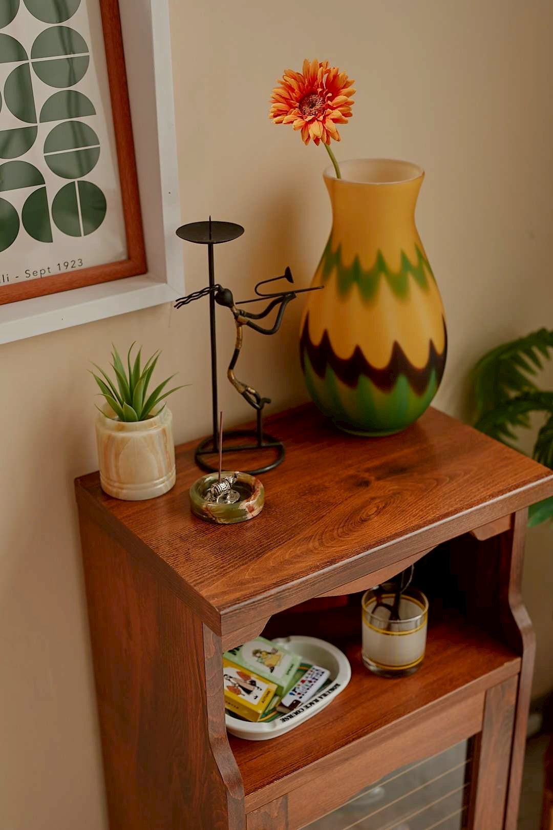 Stripe Glass Side Cabinet