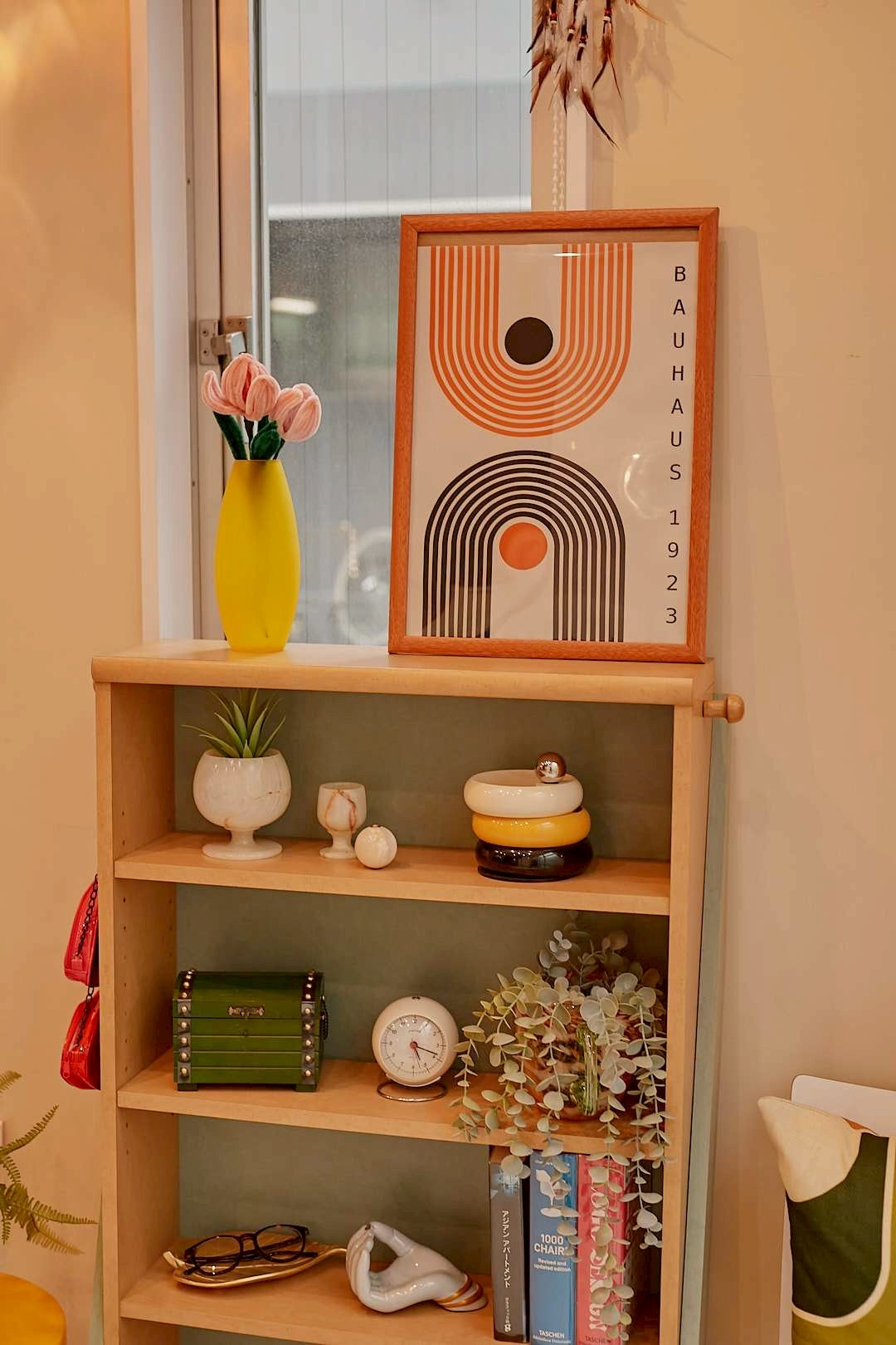 Mint green Open Bookshelf