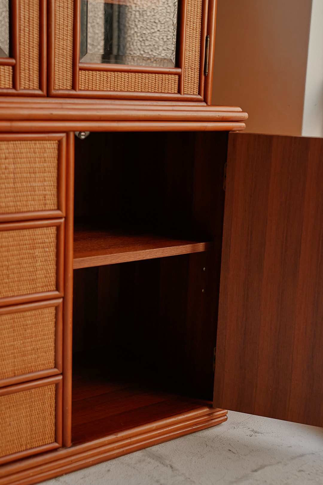 Hand woven rattan cupboard