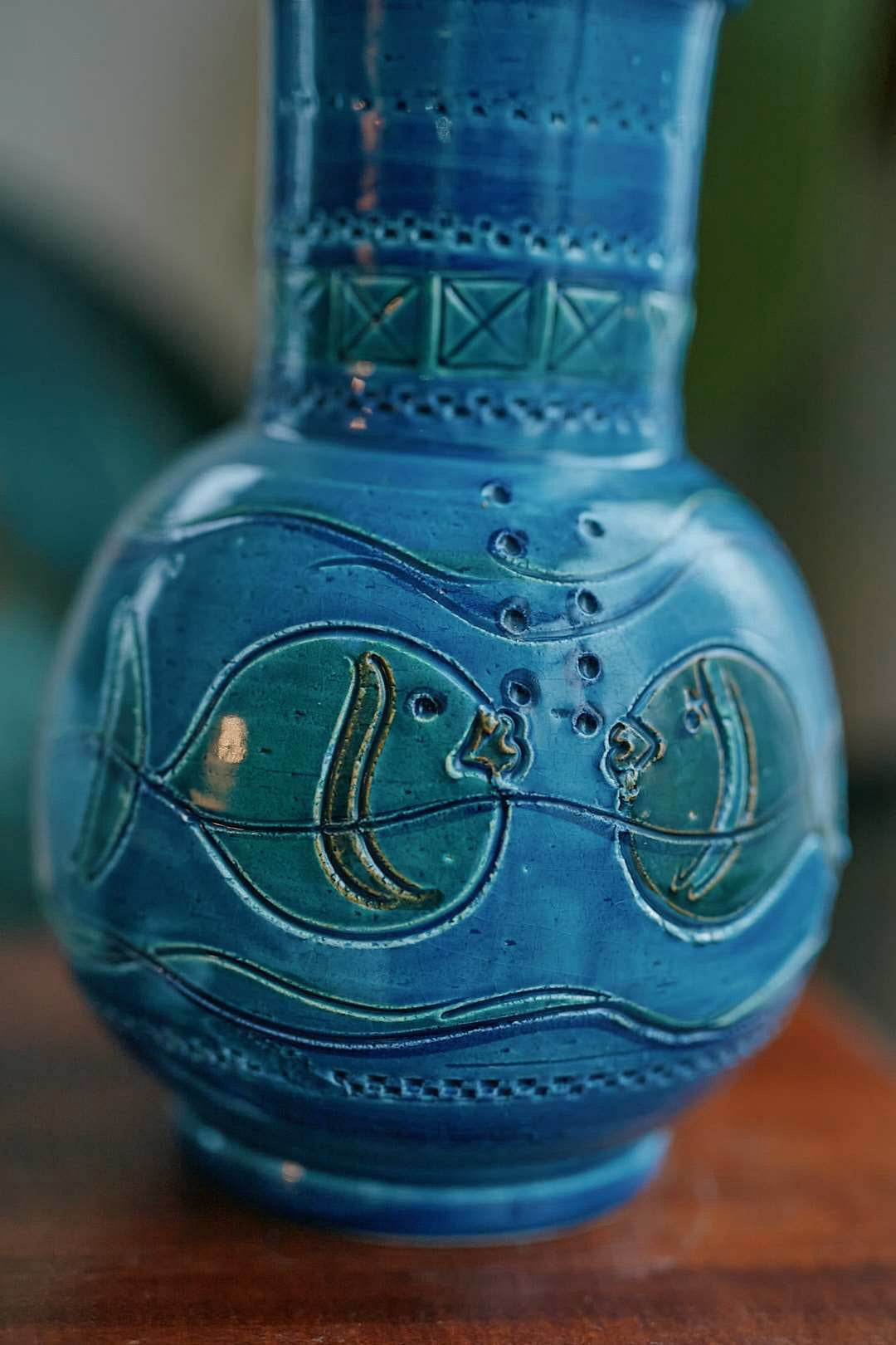 Italy Blue Fish Vase