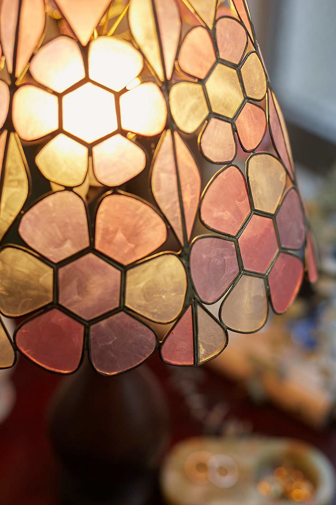 Pastel Flower Capiz Lamp