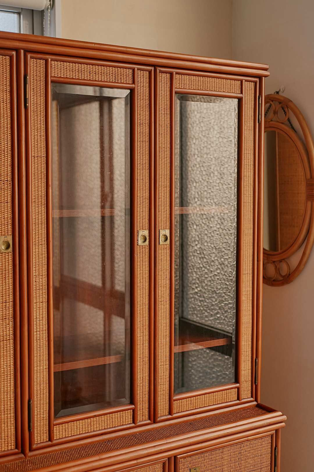 Hand woven rattan cupboard