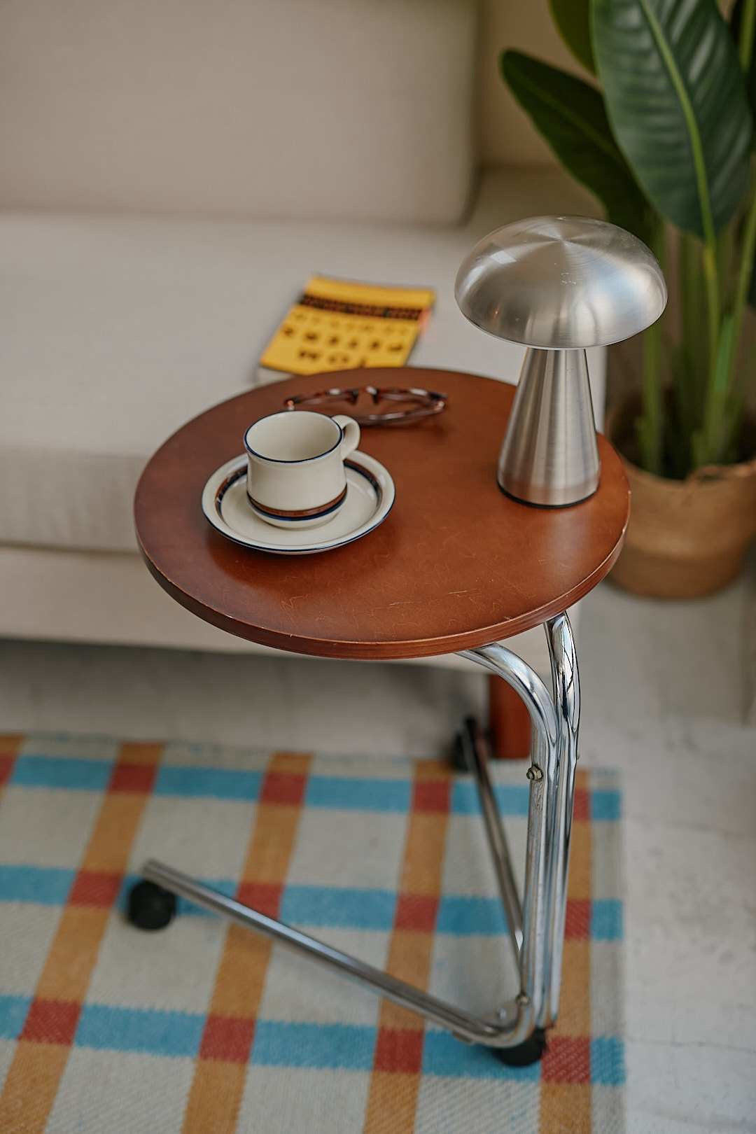 Wood Caster Side Table