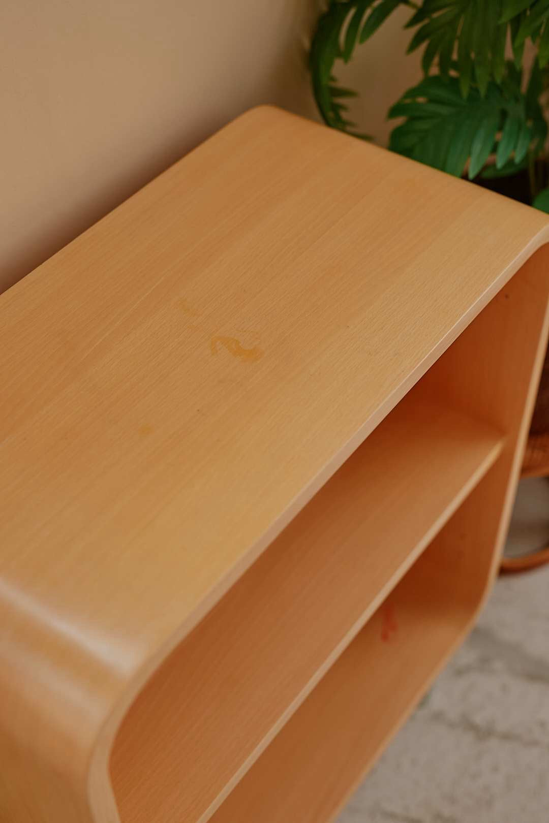 Natural Wood Arch Open Shelf