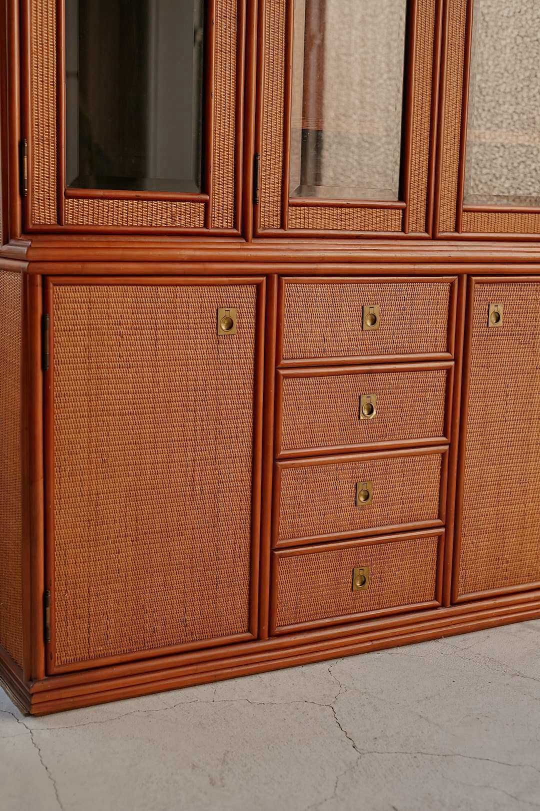 Hand woven rattan cupboard