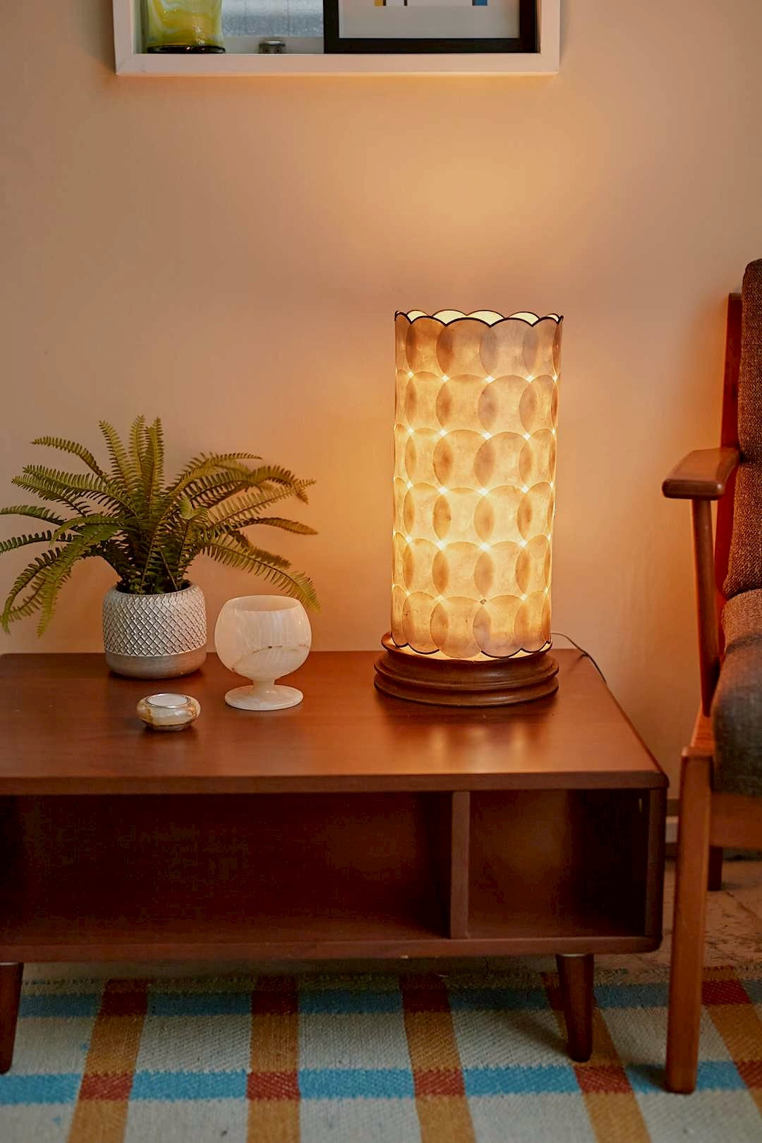 Capiz shell antique lamp