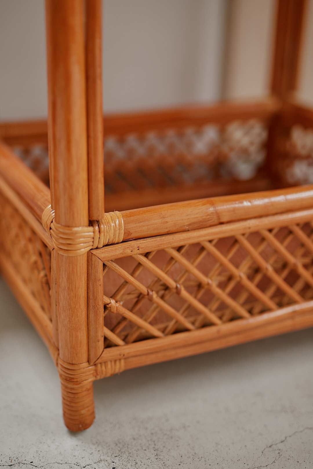 Rattan Double Basket Rack
