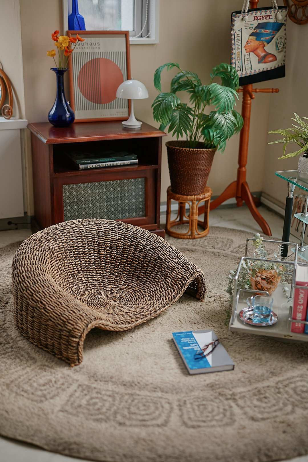 Rattan Floor Low Chair
