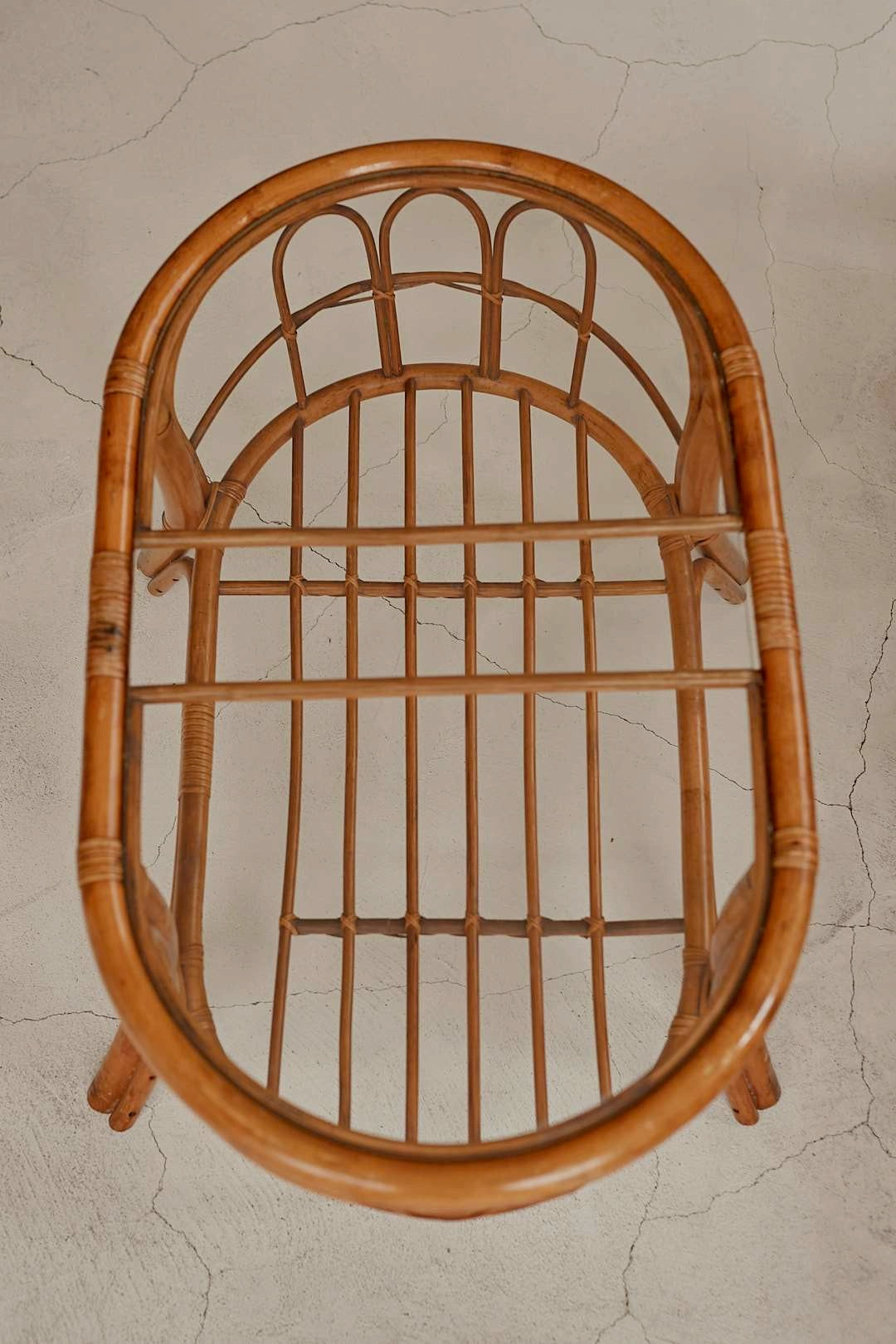 Rattan Oval Glass Table
