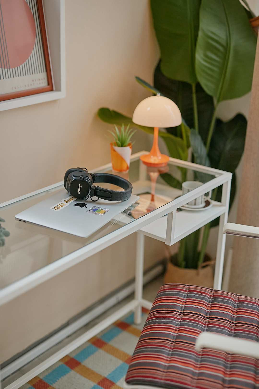 White Frame Glass Desk