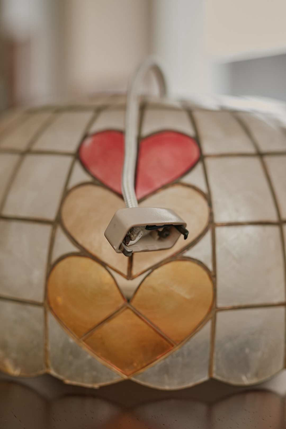 Capiz Heart Pendant Light