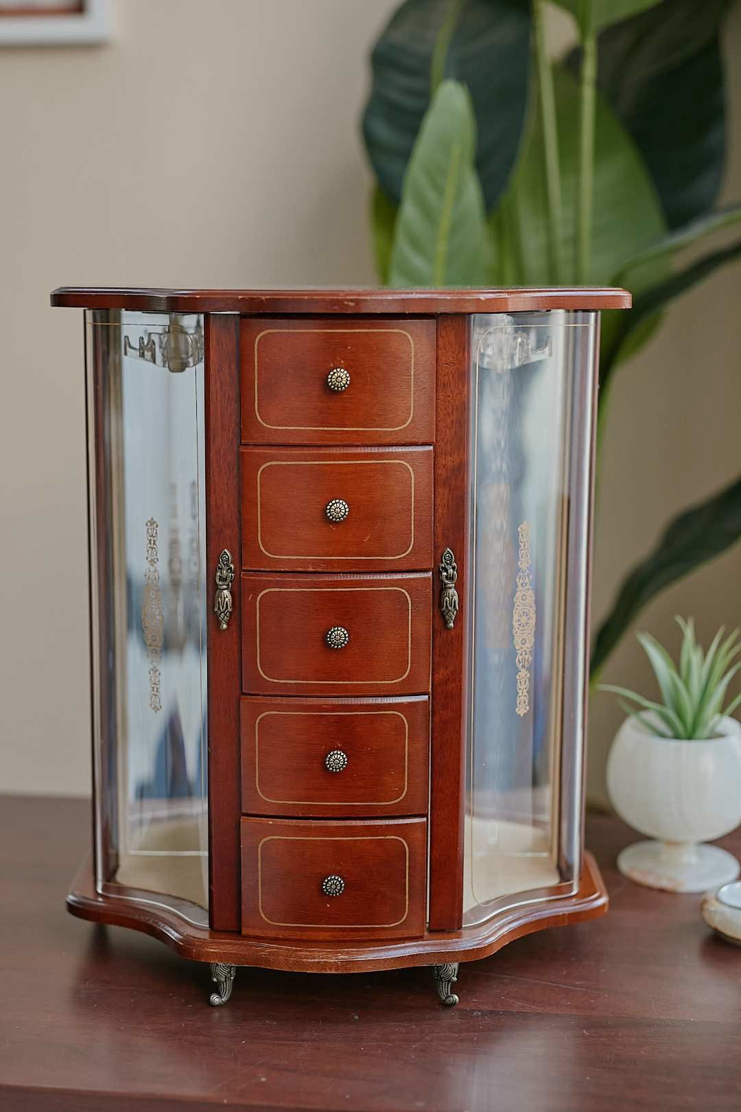 Double Glass Jewelry Cabinet