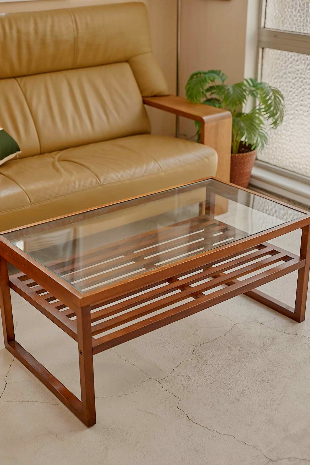 Glass & Wood Coffee Table