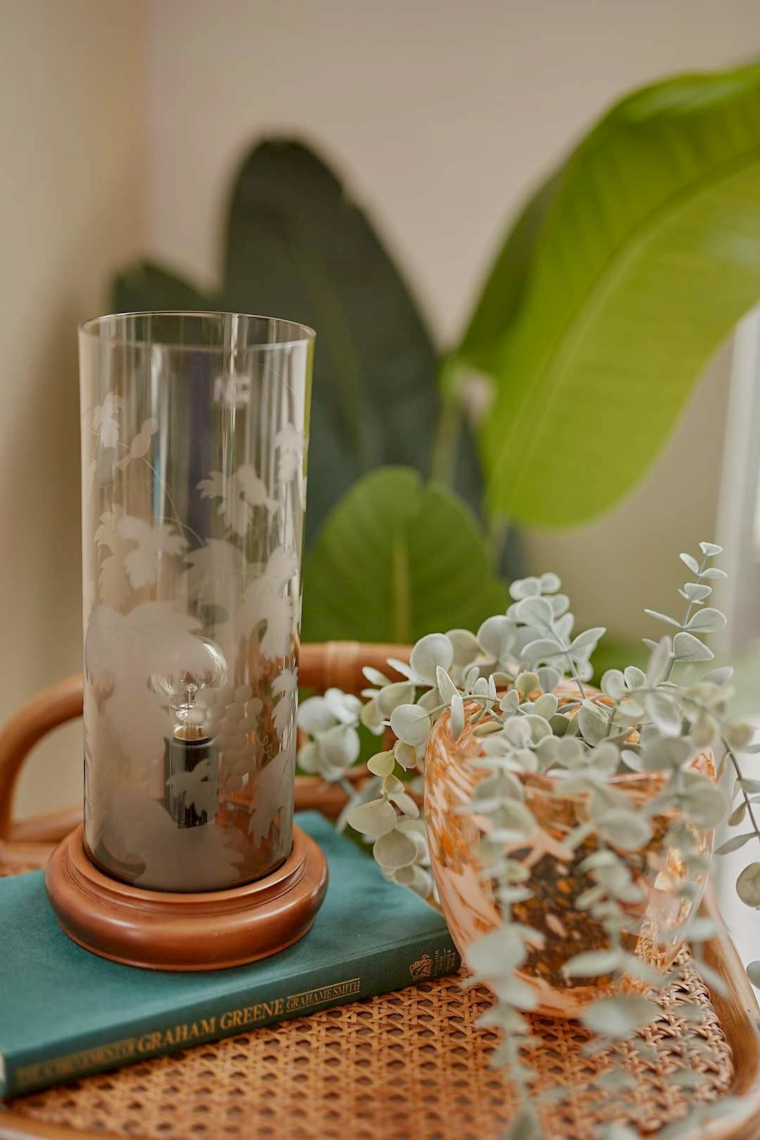 botanical glass lamp