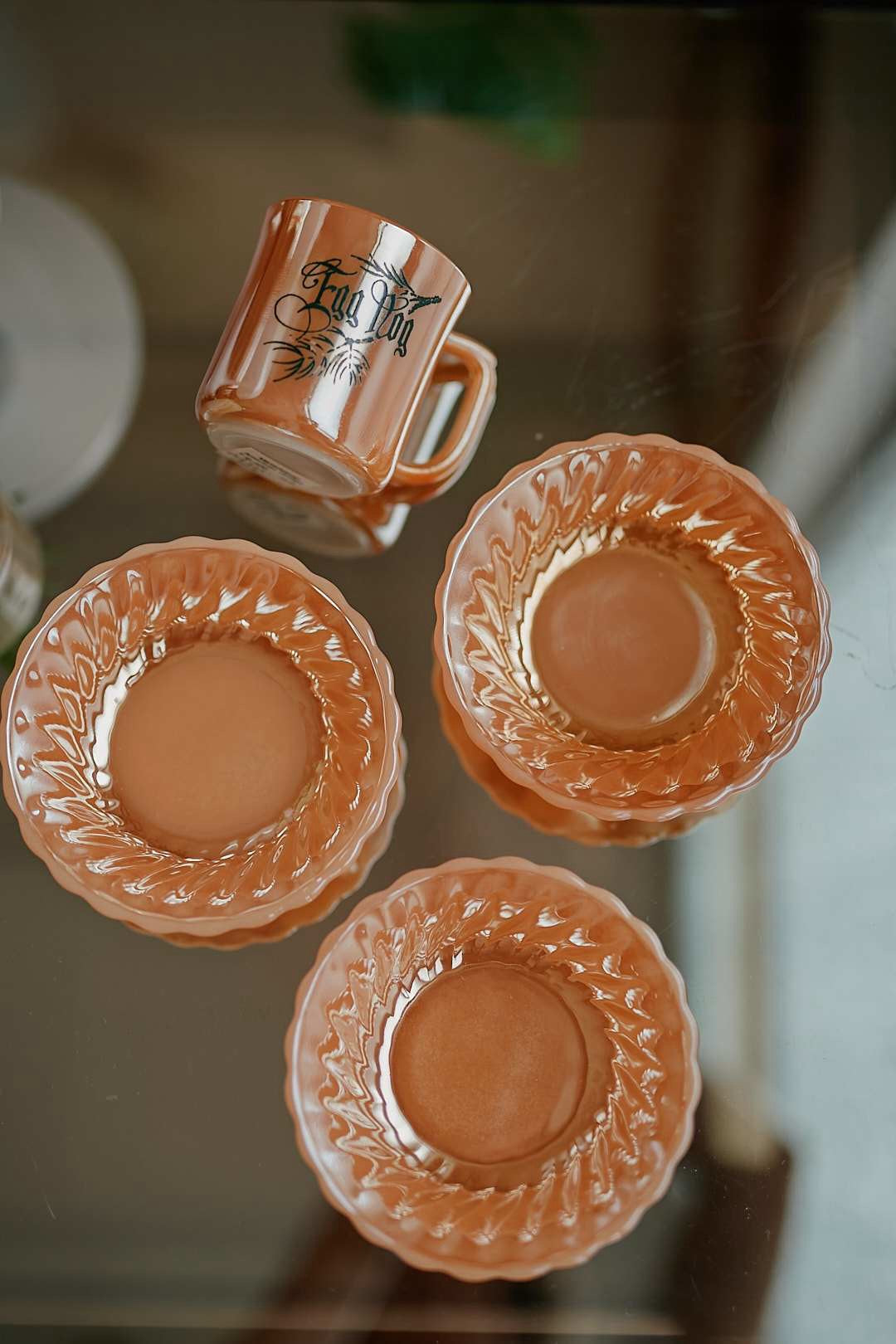 Fire-King Peach Lustre Shell Bowl