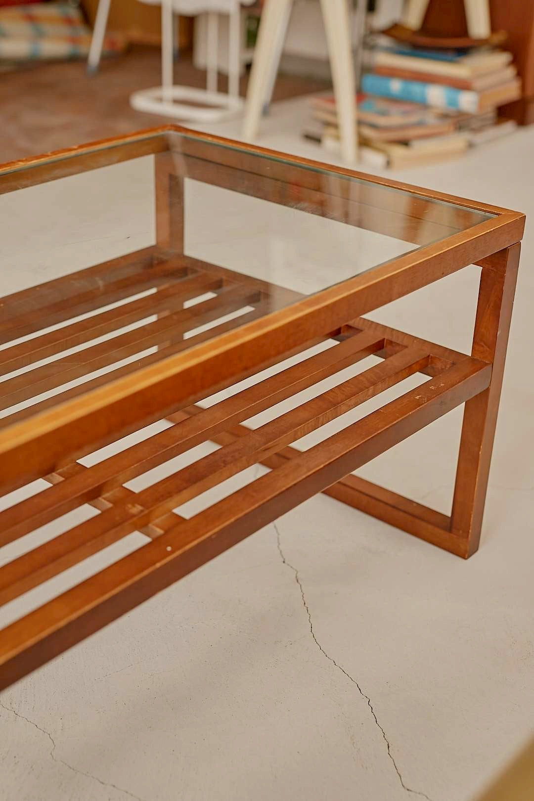 Glass & Wood Coffee Table
