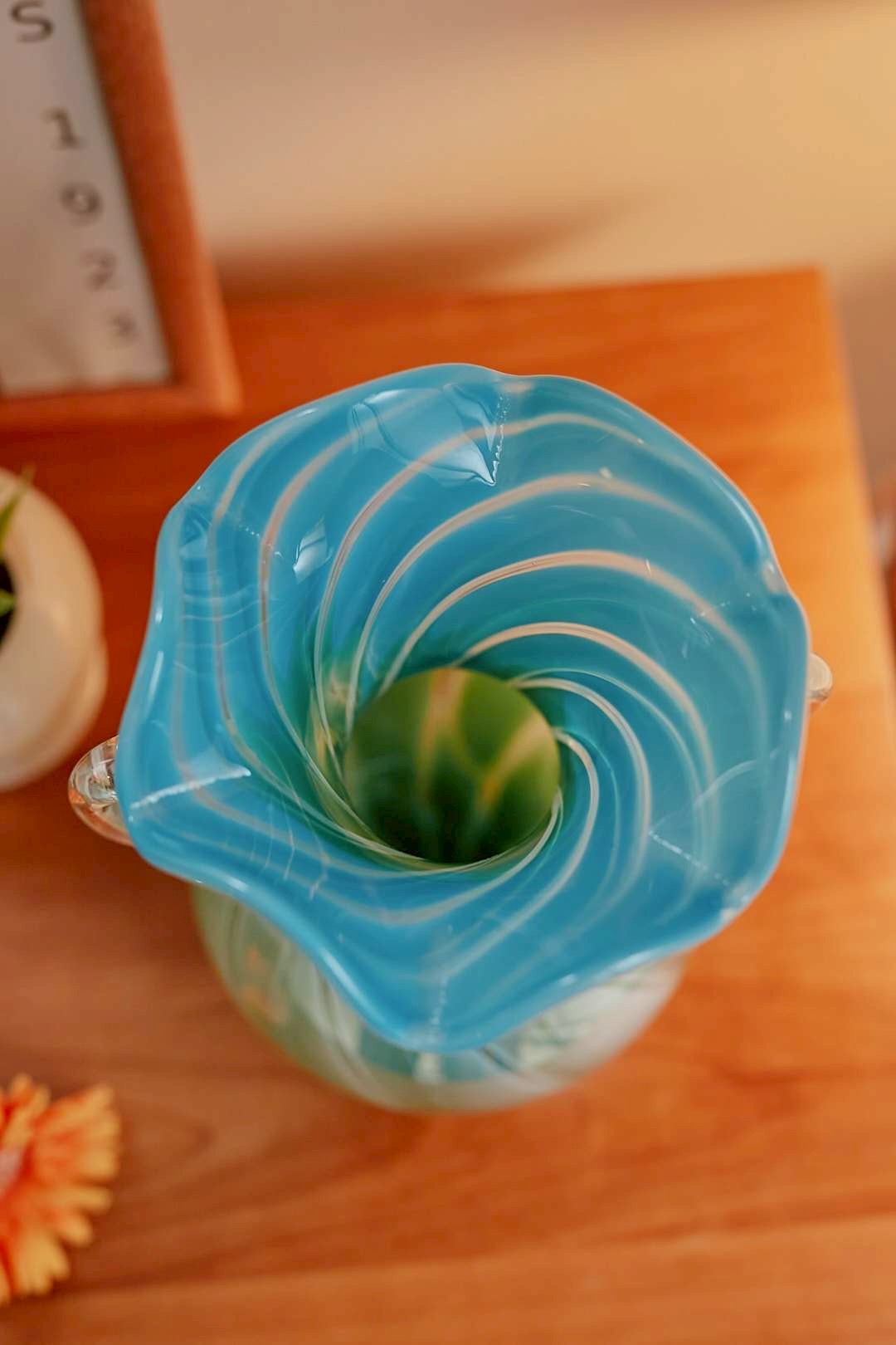 Ocean Swirl Glass Vase
